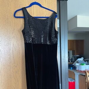 A beautiful sequin black, long formal dress
